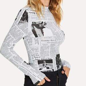 Newspaper Printed Long Sleeve